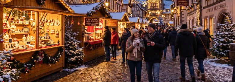 La Route des Vins d'Alsace en décembre : marchés de Noël, caves et villages illuminés